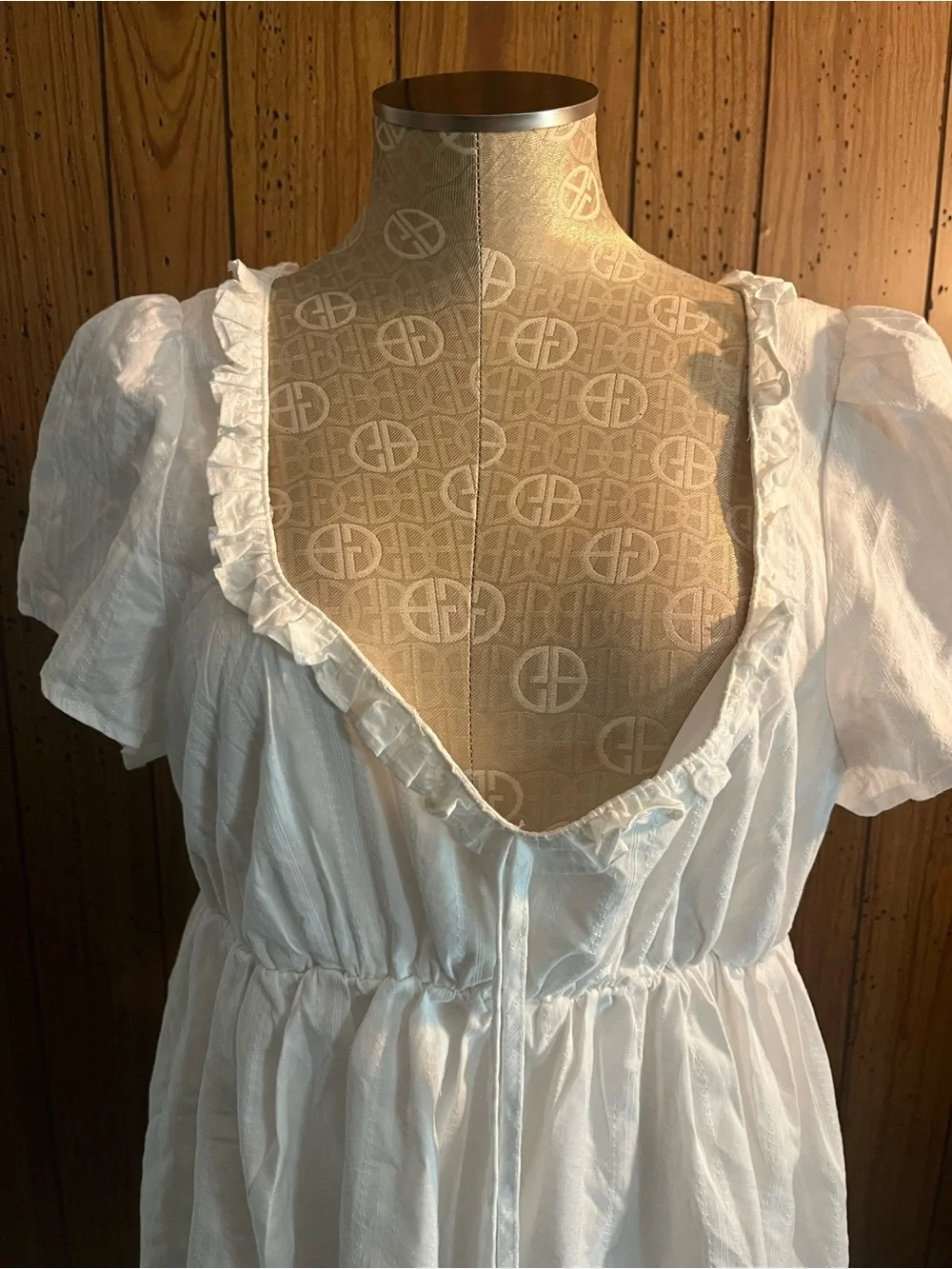 Princess Polly White Montserrat tonal stripe babydoll dress - Picture 5 of 7